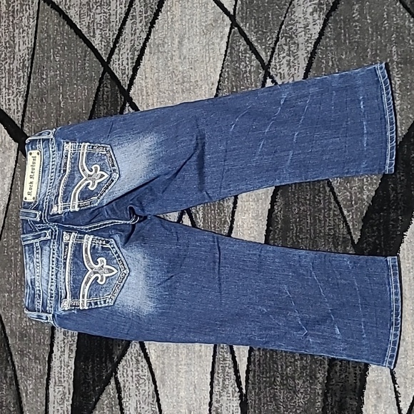 ROCK REVIVAL SEQUINS JULIE CROP DENIM JEAN - Picture 11 of 14